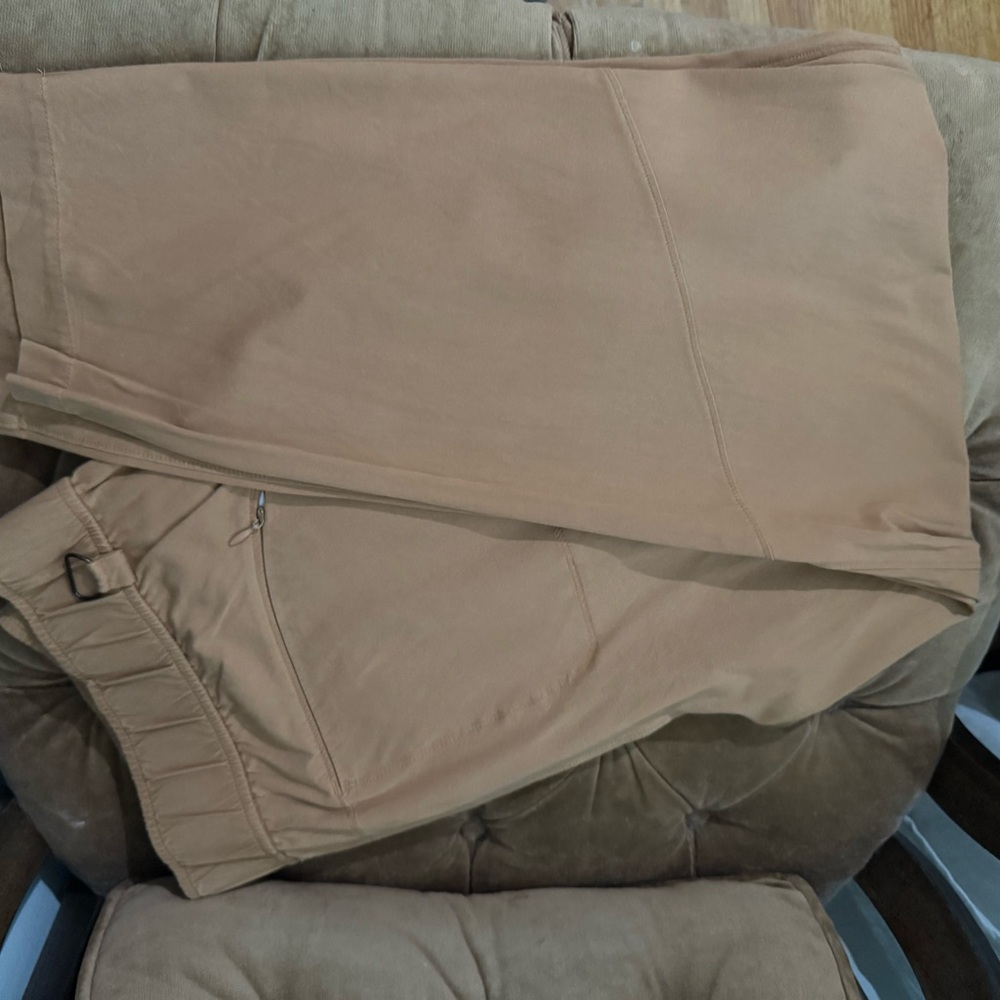 Alder Womens 2X Open Air Pants Camel Pockets Elastic Waist Key Clip